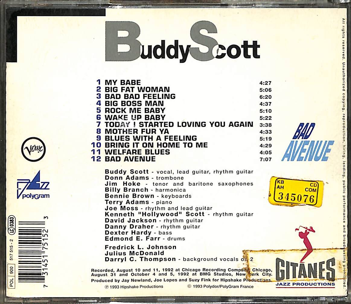 Budy Scott - Bad Avenue CD (İkinci El) CD3634 - 2