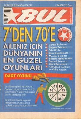 Bul - Günlük Bulmaca Dergisi 7 Kasım 1999 - 1