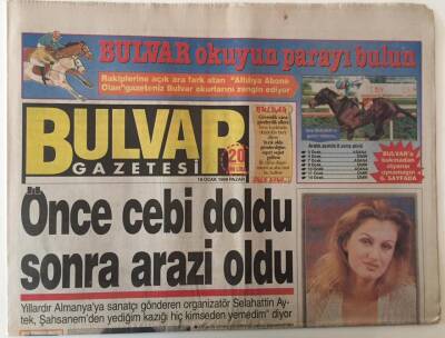 Bulvar Gazetesi 18 Ocak 1998 - Tuğba Özay Küpünü Dolduruyor GZ28591 - 1