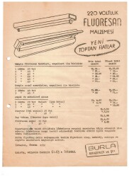 Burla Biraderler -220 Voltluk Fluoresan Malzemesi Yeni Toptan Fiyat Listesi- Reklam Broşür EFM1012 - 1