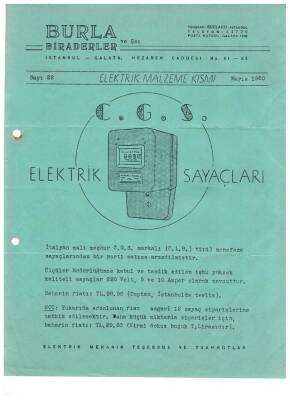 Burla Biraderler-C.G.S.Elektirik Sayaçları- Reklam Broşür EFM1015 - 1