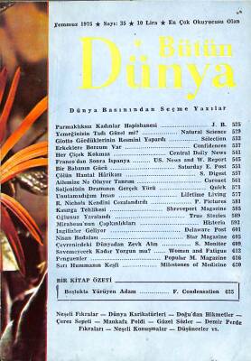 Bütün Dünya Dergisi Temmuz 1975 - Sayı 35 KTP2438 - 1