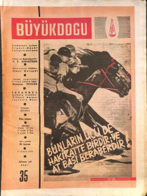 Büyükdoğu Dergisi Sayı 35 17 Kasım 1950 - Necip Fazıl Kısakürek, M. Raif Ogan NDR85107 - 1