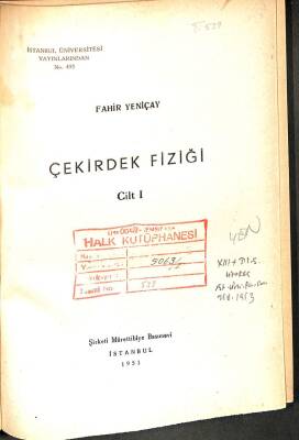 Çekirdek Fiziği Cilt I KTP2388 - 1