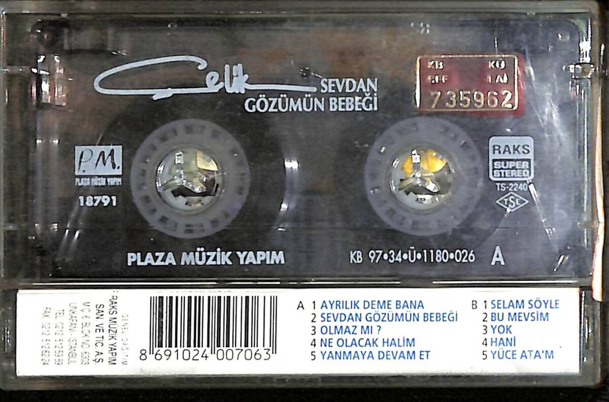 Çelik - Sevdan Gözümün Bebeği Kaset (Bordo Bandrol - İkinci El) KST27291 - 2