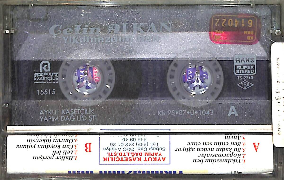 Çetin Alkan - Yıkılmazdım Ben Kaset (Kırmızı Bandrol - İkinci El) KST27576 - 2