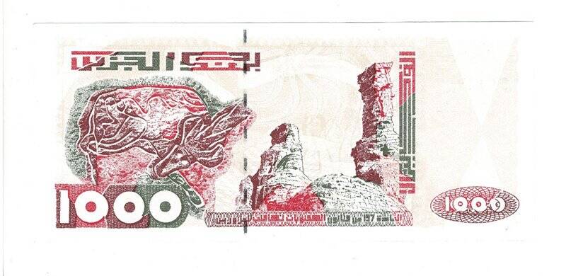 Cezayir 1000 Dinar 1998 ÇİL YKP6289 - 2