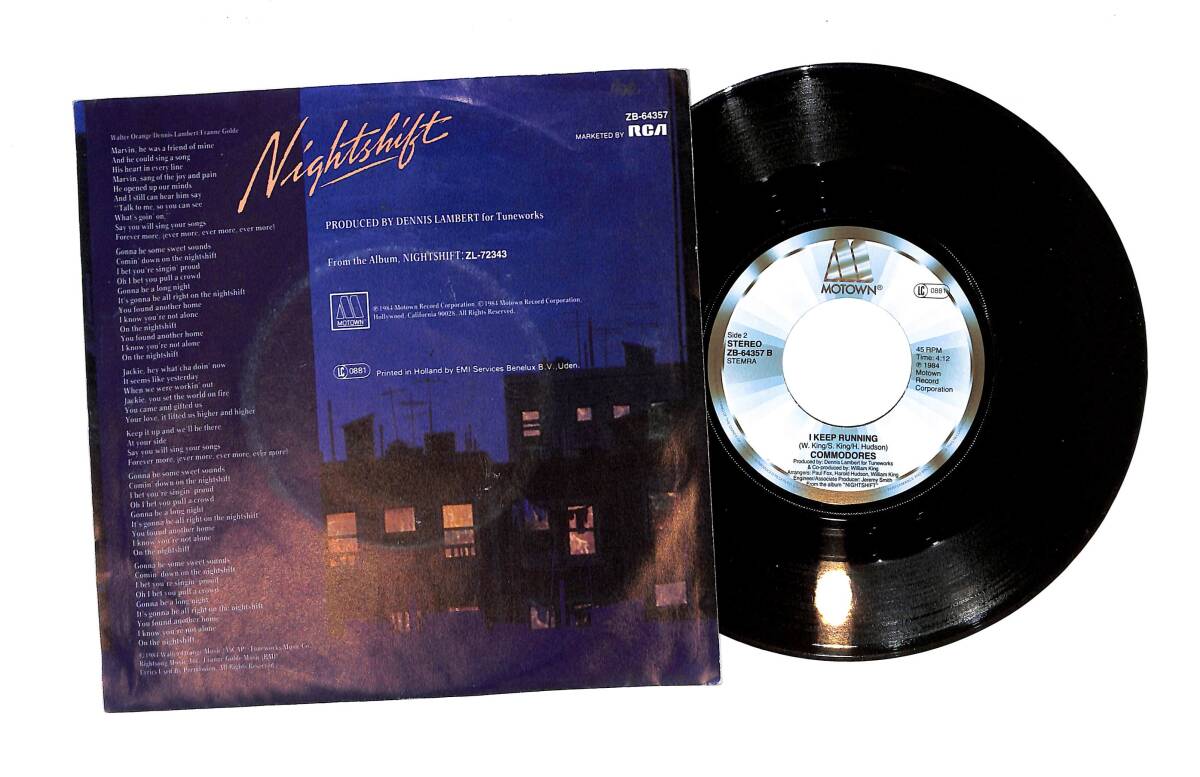 Commodores (1985 - Holland) – Nightshift / I Keep Running (10/9) PLK24352 - 2