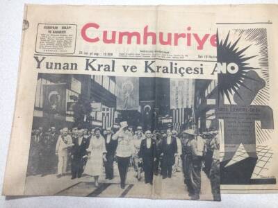 Cumhuriyet Gazetesi 10 Haziran 1952 - Yunan Kral Ve Kraliçesi GZ52827 - 1