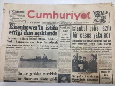 Cumhuriyet Gazetesi 12 Nisan 1952 - Günseli Başar, Avrupa Güzellik ...