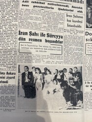 Cumhuriyet Gazetesi 15 Mart 1958 - İran Şahı İle Süreyya Dün Resmen Boşandı - İran Şahının Kız Kardeşi İstanbul'da GZ154095 - 2