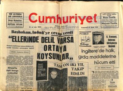 Cumhuriyet Gazetesi 27 Ocak 1968 - Piyasadaki En Küçük Para Birimi Beş Kuruş Olacak GZ82485 - 1