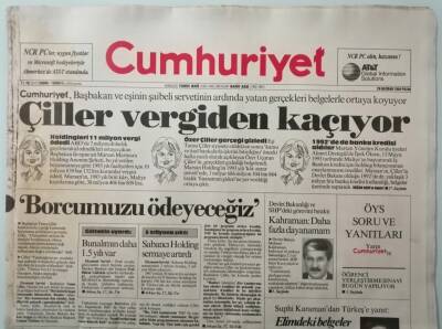 Cumhuriyet Gazetesi 28 Haziran 1994 Sivas Katliamına Onbinlerle Lanet - GZ37774 - 1