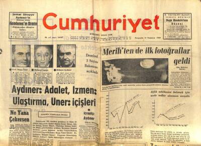 Cumhuriyet Gazetesi - 31 Temmuz 1969 - Aydıner Adalet, İzmen Ulaştırma, Üner İçişleri Bakanı Oldu GZ99538 - 1