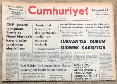 Cumhuriyet Gazetesi 4 Haziran 1976 GZ960 - 1