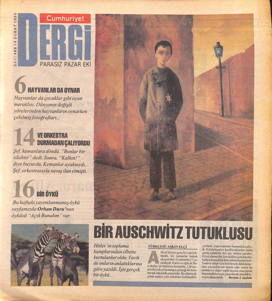 Cumhuriyet Gazetesi Dergi Eki 19 Şubat 1995 - Hayvanlar da Oynar - Notaların Sınır Tanımayan Yolculuğu GZ155771 - 1