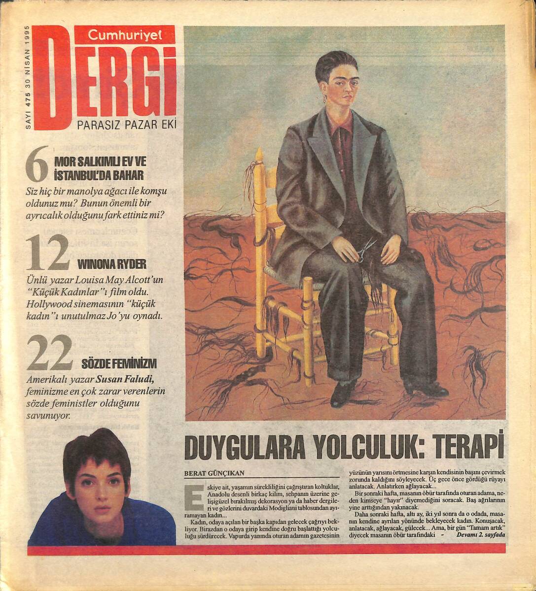 Cumhuriyet Gazetesi Dergi Eki 30 Nisan 1995 - Bir Küçük Kadın Winona Ryder GZ155700 - 1