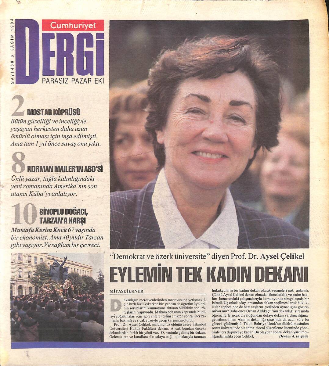 Cumhuriyet Gazetesi Dergi Eki 6 Kasım 1994 - Norman Mailer'in ABD'si - Mostar Köprüsü GZ155770 - 1