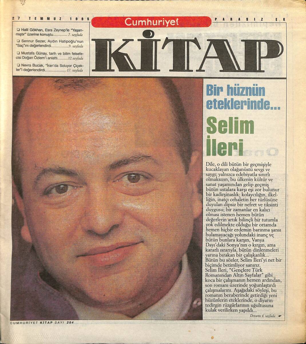 Cumhuriyet Gazetesi Kitap Eki 27 Temmuz 1995 - Albert Camus Ve Denemeleri - İran'da Soluyor Çiçekler GZ155622 - 1