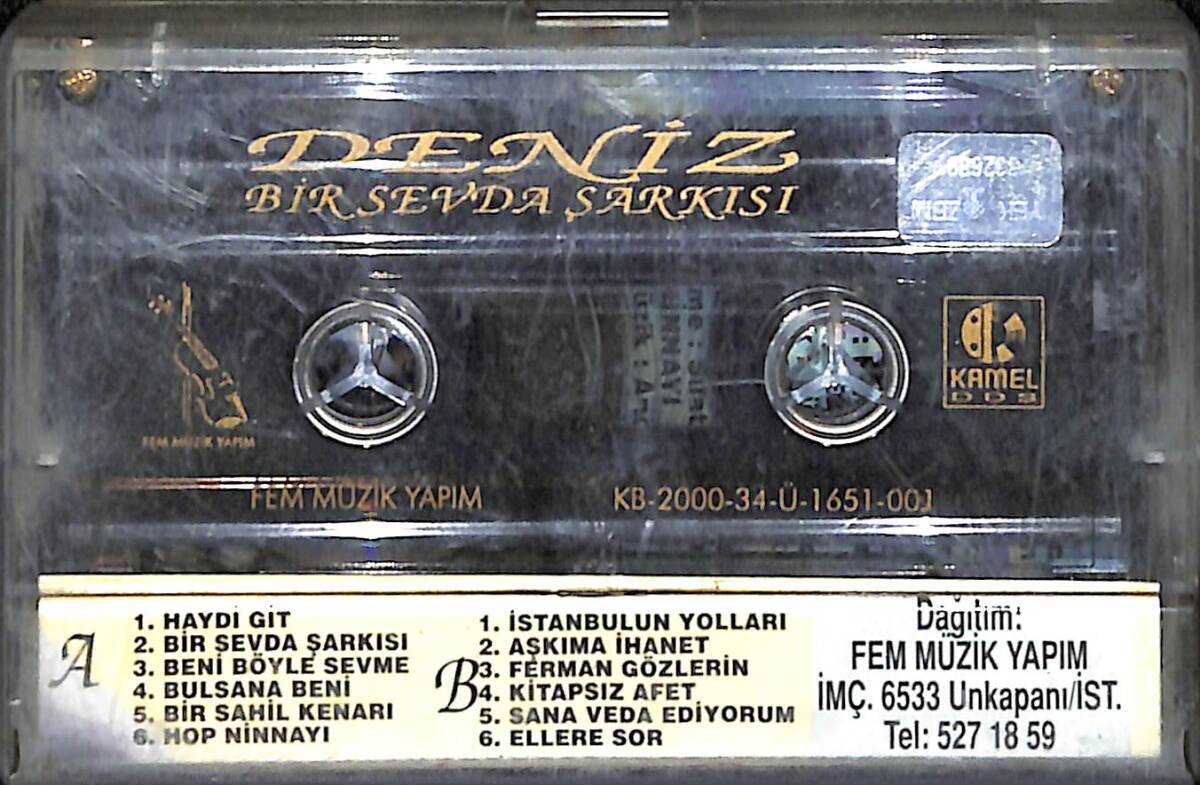 Deniz - Bir Sevda Şarkısı Kaset (İkinci El) KST27440 - 2