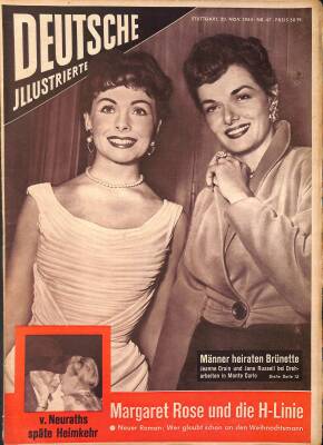 Deutsche Illustrierte 30 Nov 1954 - Jeanne Crain Und Jane Russell, Elizabeth Black, Martine Carol NDR84902 - 1