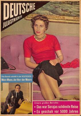 DEUTSCHE JIIUSTRIERTE Nr 14 2 April 1955 - Elizabeth 2 , Prinzessin Dina Albdel Hamid NDR84041 - 1