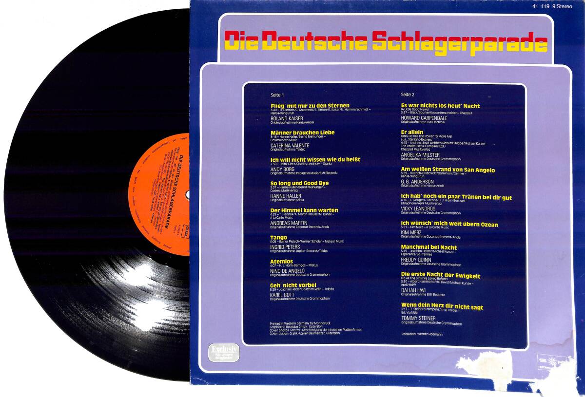 Die Deutsche Schlagerparade (Almanya Baskı) LP PLAK (10/8.5) PLK25987 - 2