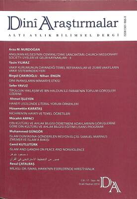 Dini Araştırmalar Dört Aylık Bilimsel Dergi Cilt17 Sayı44 Ocak Haziran 2014 KTP2561 - 1