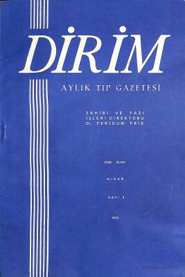 DİRİM Aylık Tıp Gazetesi Nisan 1973 Sayı 4 NDR77368 - 1