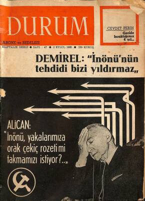 Durum Haftalık Dergi 2 Eylül 1965 - Süleyman Demirel, İsmet İnönü, Alparslan Türkeş NDR85090 - 1