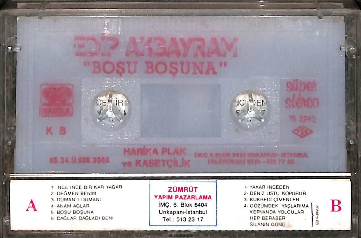 Edip Akbayram - Boşu Boşuna Kaset (İkinci El) KST26550 - 2