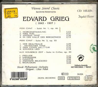 Edvard Grieg - Peer Gynt, Suite Nr.1 Op.46 und Nr.2,Op55 (Ürün Sıfırdır) CD2866 - 6