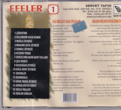 Efeler 1 - Ege Bölgesi Halk Oyunları (Sıfır Ürün) CD Müzik CD1308 - 2