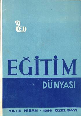 Eğitim Dünyası Dergisi Yıl 5 Nisan - 1966 Özel Sayı NDR75883 - 1