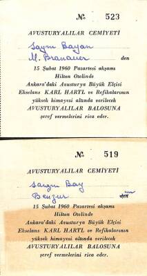 Eğlence Tarihi - Avusturyalılar Cemiyeti 15 Şubat 1960 Büyük Elçi KARL HARTL Himayesinde Balo EFM(N)9842 - 1