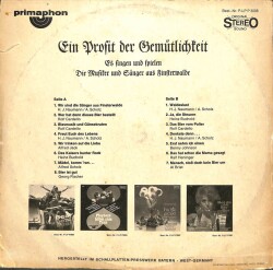 Ein Prosit Der Gemütlichkeit West Germany Press LP (109) PLK17491 - 2