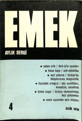 Emek Aylık Dergi Sayı 4 Eylül 1970 NDR82555 - 1