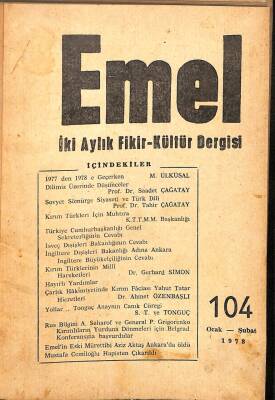 EMEL İKİ AYLIK FİKİR KÜLTÜR DERGİSİ 1978 SAYILAR104-109 arası KTP3392 - 1