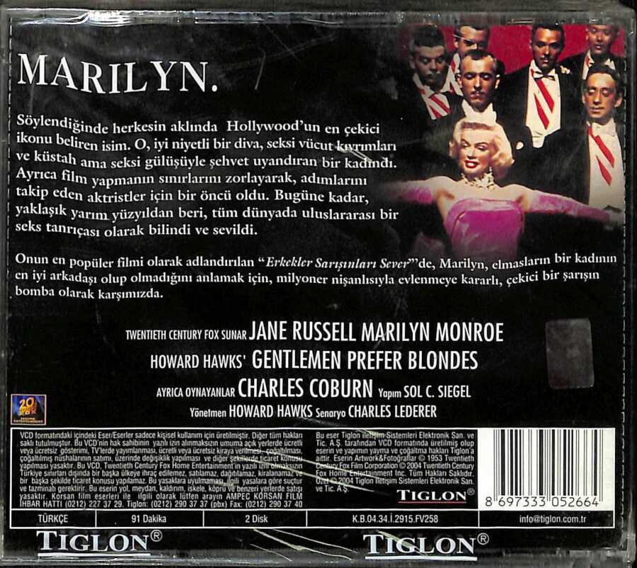 Erkekler Sarışınları Sever - Marilyn Monroe VCD Film VCD12995 Yabancı