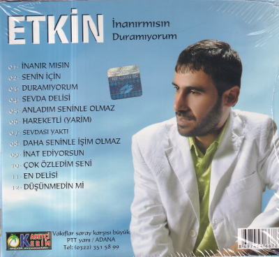 Etkin - İnanırmısın Duramıyorum (Sıfır Ürün) CD Müzik CD1315 - 2