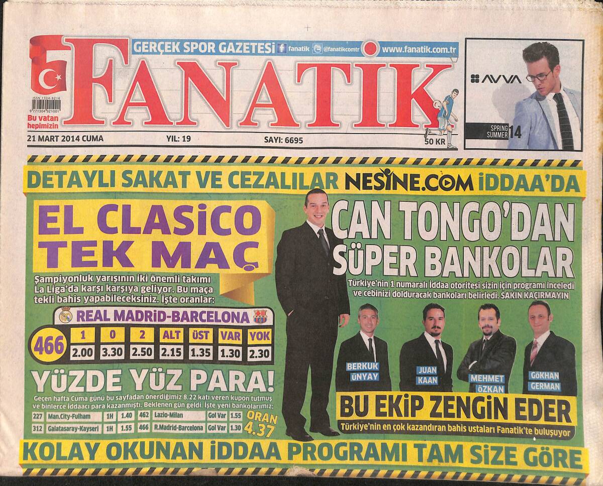 Fanatik Gazetesi 21 Mart 2014 - Fırtına Seri Peşinde - Galatasaray Kaynıyor GZ153926 - 1