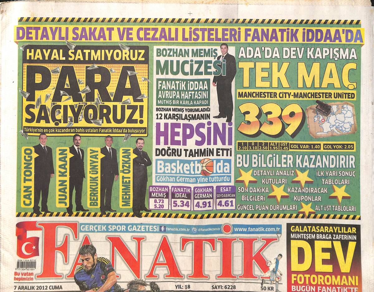 Fanatik Gazetesi 7 Aralık 2012 - Messi : Galatasaray Her Yıl Büyüyor - ..Ve Platini Kararını Verdi GZ153951 - 1