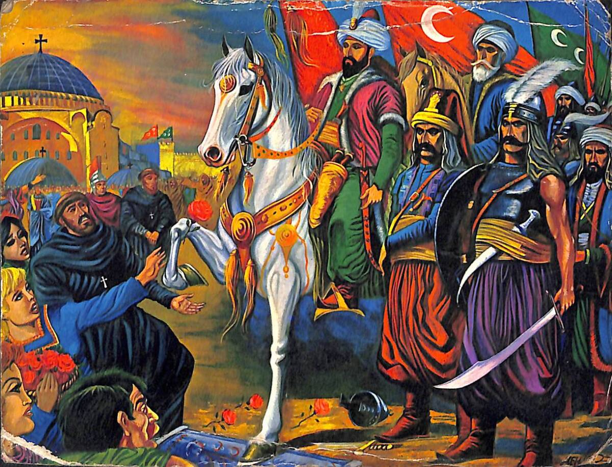 Fatih'in İstanbul'a Girişi Kartpostal (Küçük Boy) KRT22821 - 1