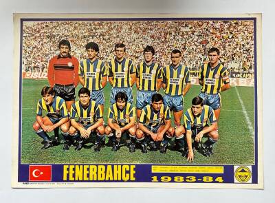 Fenerbahçe Oyuncu Kadrosu 1983 - 1984 Kartpostal KRT19438 - 1