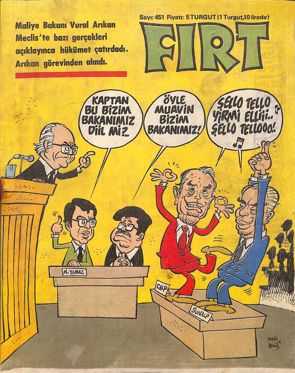 Fırt Mizah Dergisi 30 Ekim 1984 Sayı : 451 NDR87737 - 1