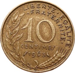 Fransa 10 Centimes 1963 ÇT YMP6504 - 1