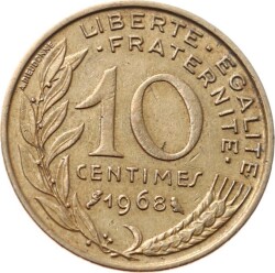 Fransa 10 Centimes 1968 ÇÇT YMP8288 - 1