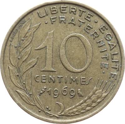 Fransa 10 Centimes 1969 ÇT YMP314 - 1