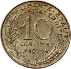 Fransa 10 Centimes 1974 ÇÇT YMP358 - 1