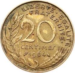 Fransa 20 Centimes 1964 ÇT YMP6568 - 1